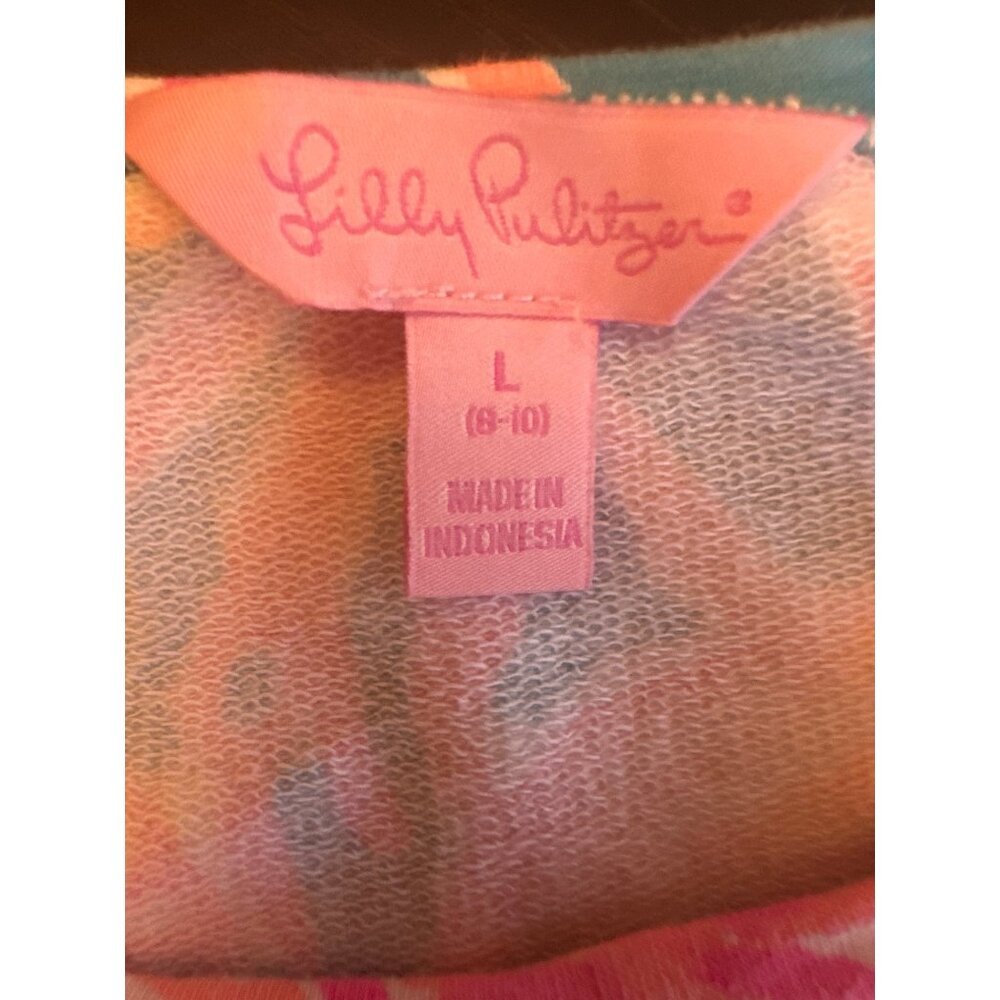 Lilly Pulitzer Girls Dress L (8-10) Bright Floral 3/4 Sleeve Summer Hamptons‎ - Picture 3 of 5